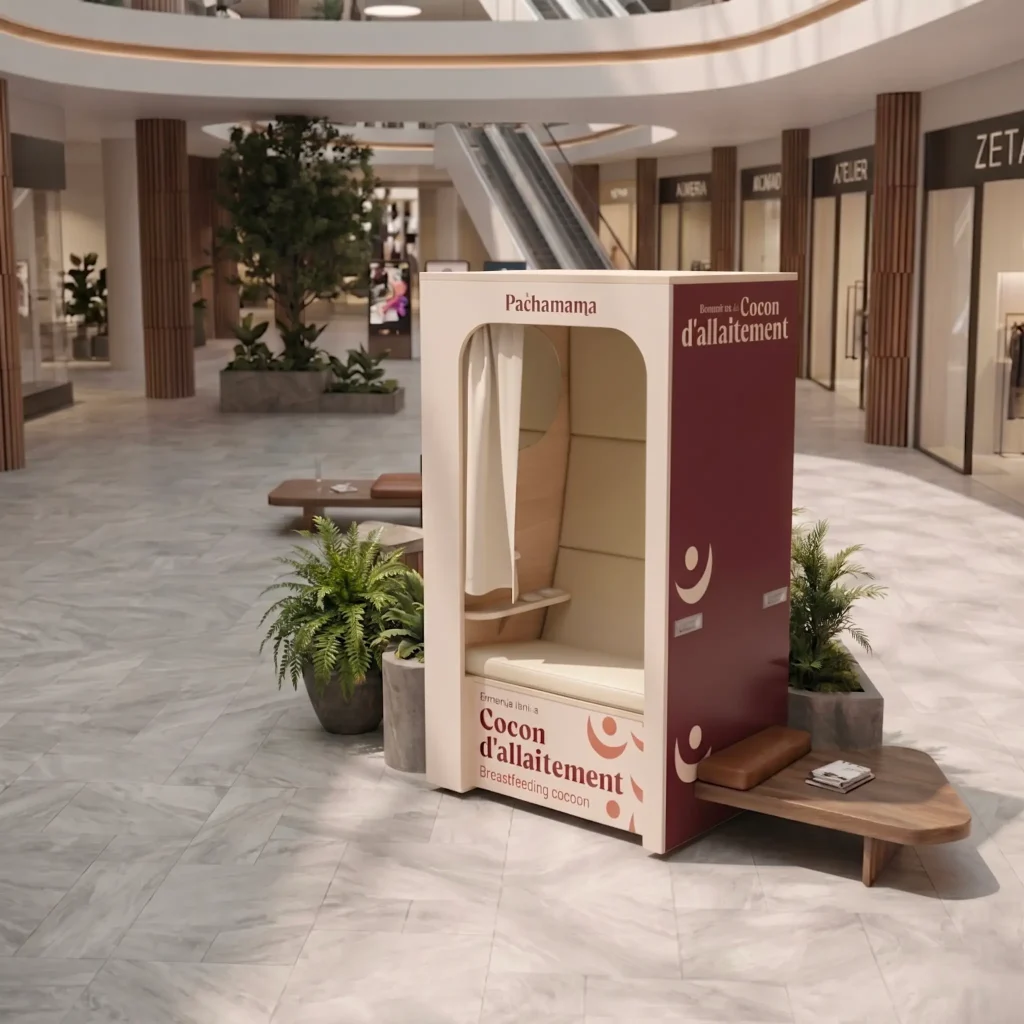 Cabine Pachamama dans un centre commercial